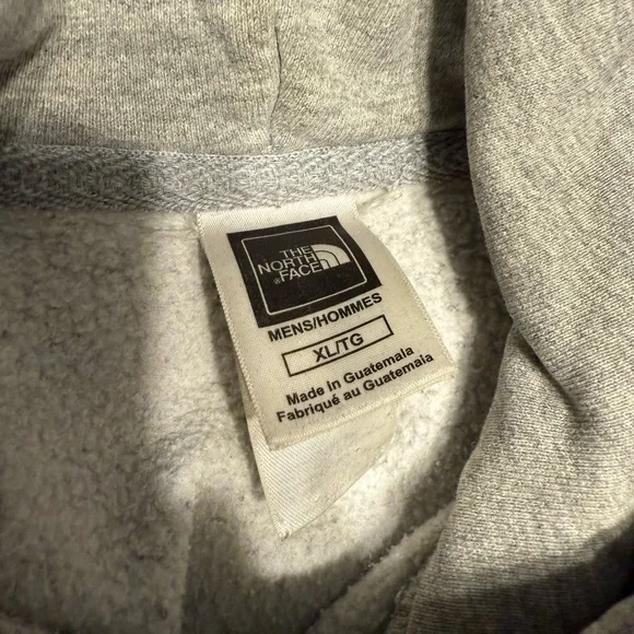 Distressed North Face Men's Gray Hoodie - Picture 2 of 4